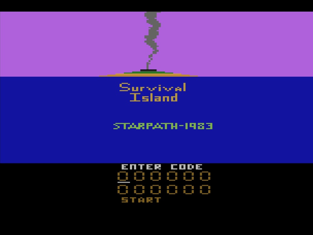 Title Screen of Survival Island for Atari 2600